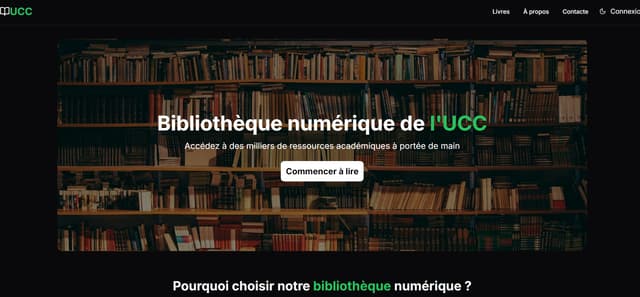 Capture d'écran du projet Bibliothèque numérique