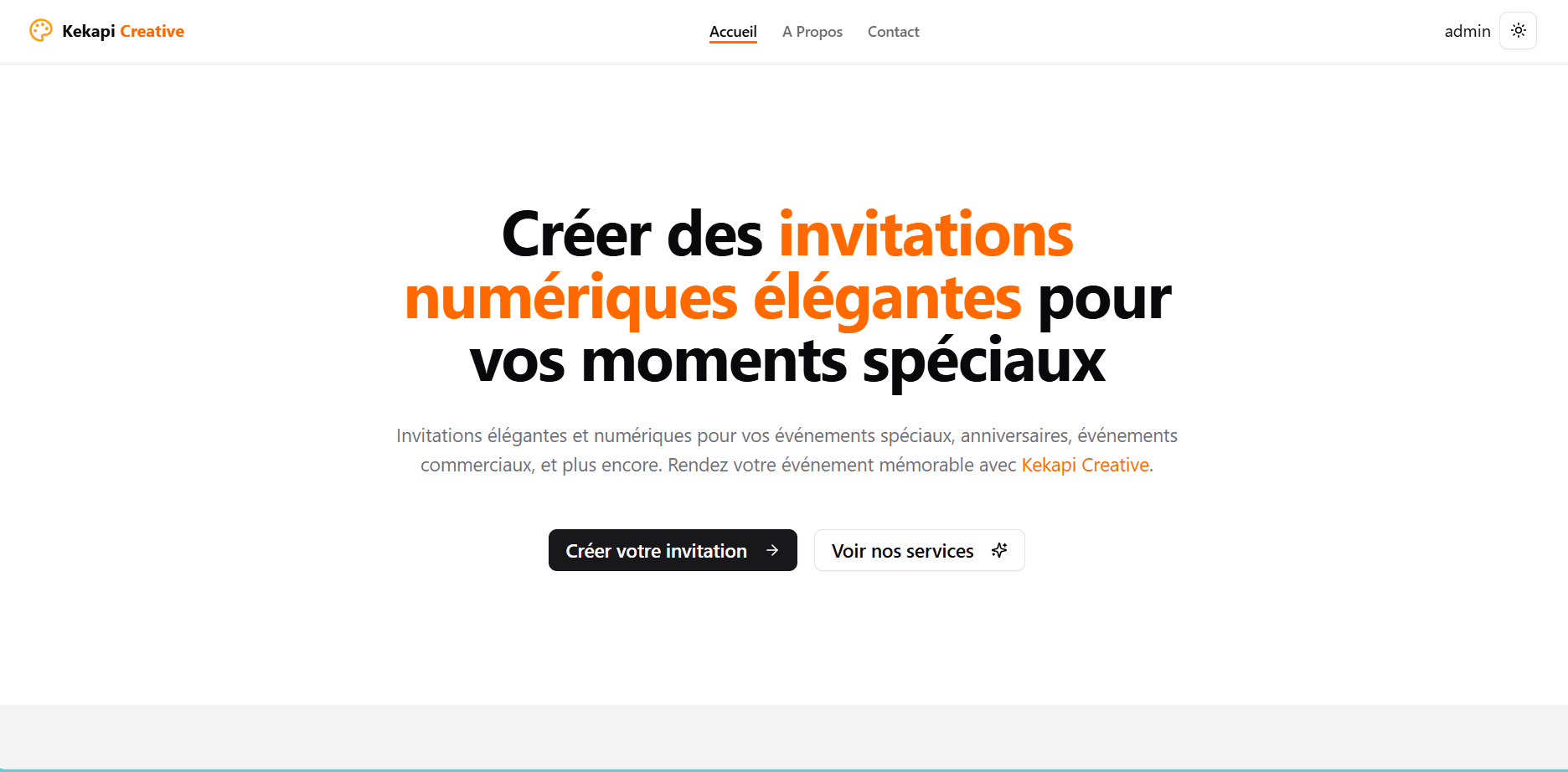 Capture d'écran du projet Gestionnaire d'événements