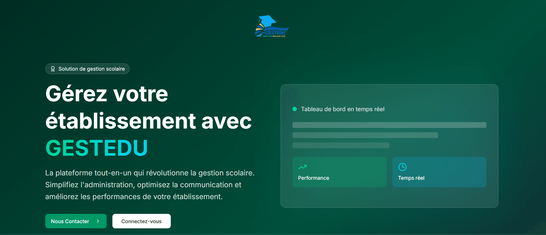 Capture d'écran du projet Application de gestion d'une école